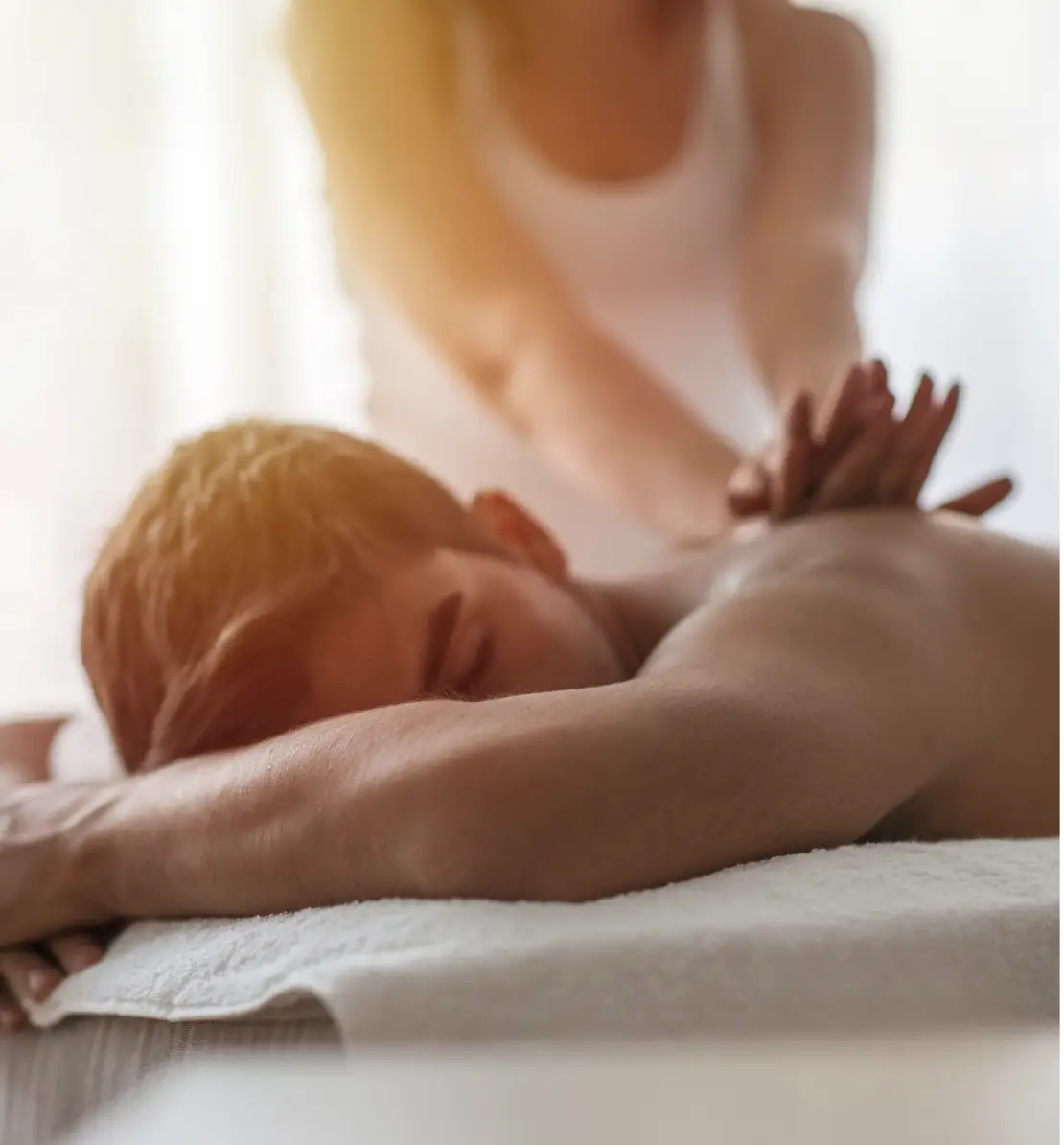 Man having Swedish massage