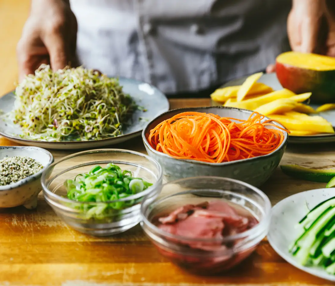 Colourful and nutritious fresh produce at Homefield Grange