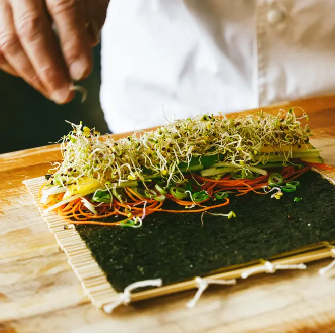 Chef making sushi at Homefield Grange