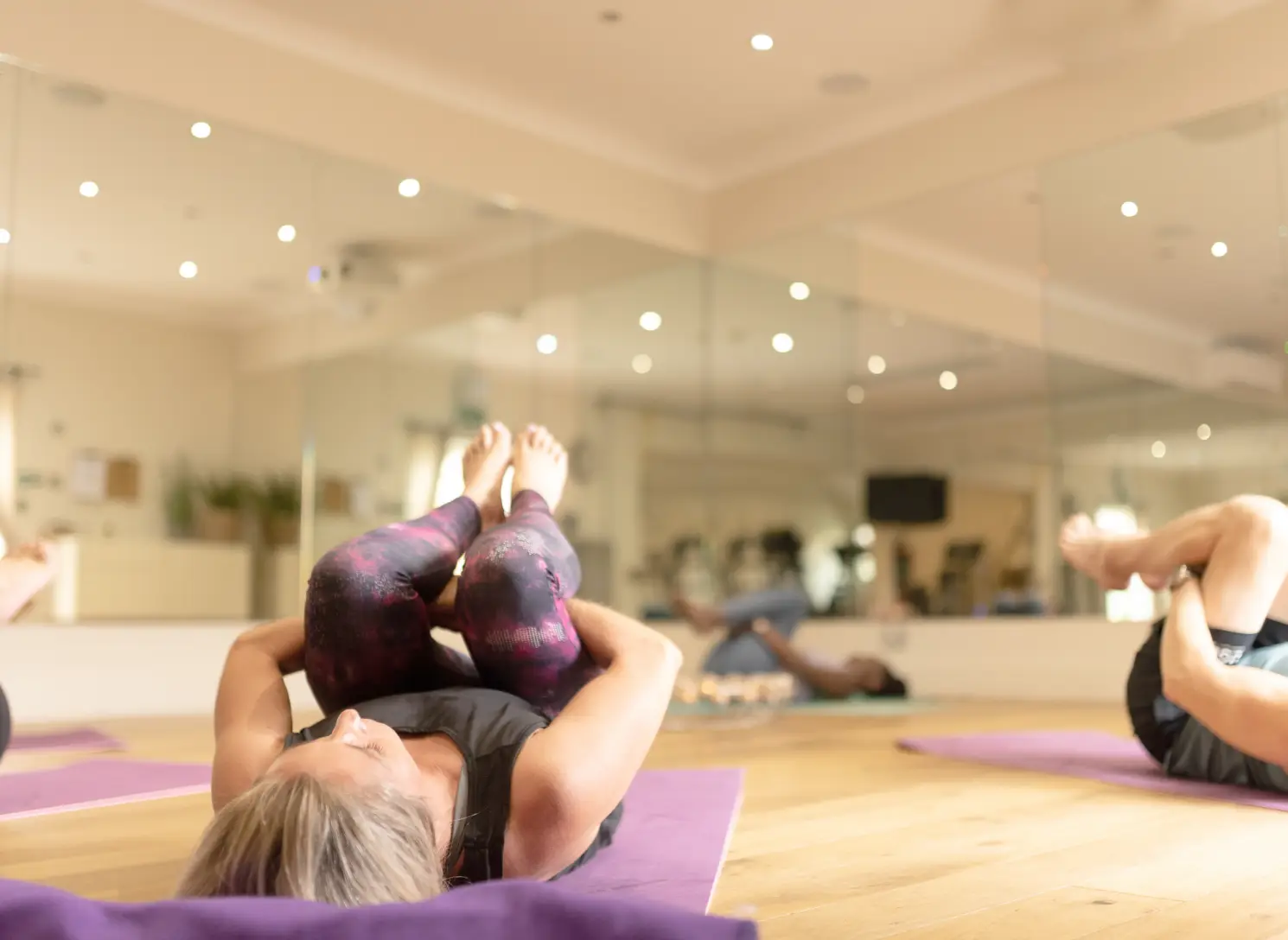 Gentle movement during a corporate wellbeing retreat at Homefield Grange