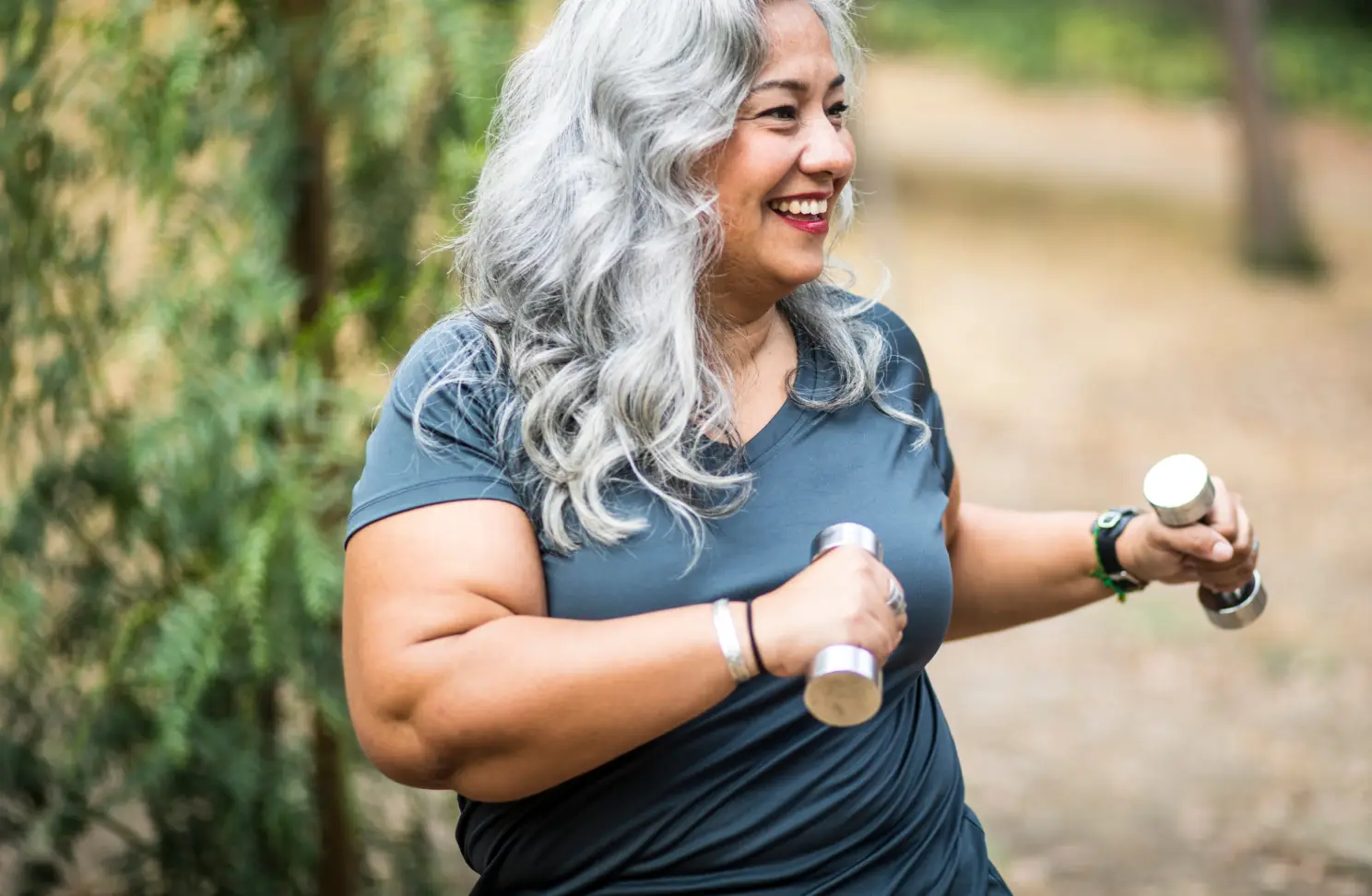 Guest taking part in light outdoor movement as part of a healthy weight loss retreat