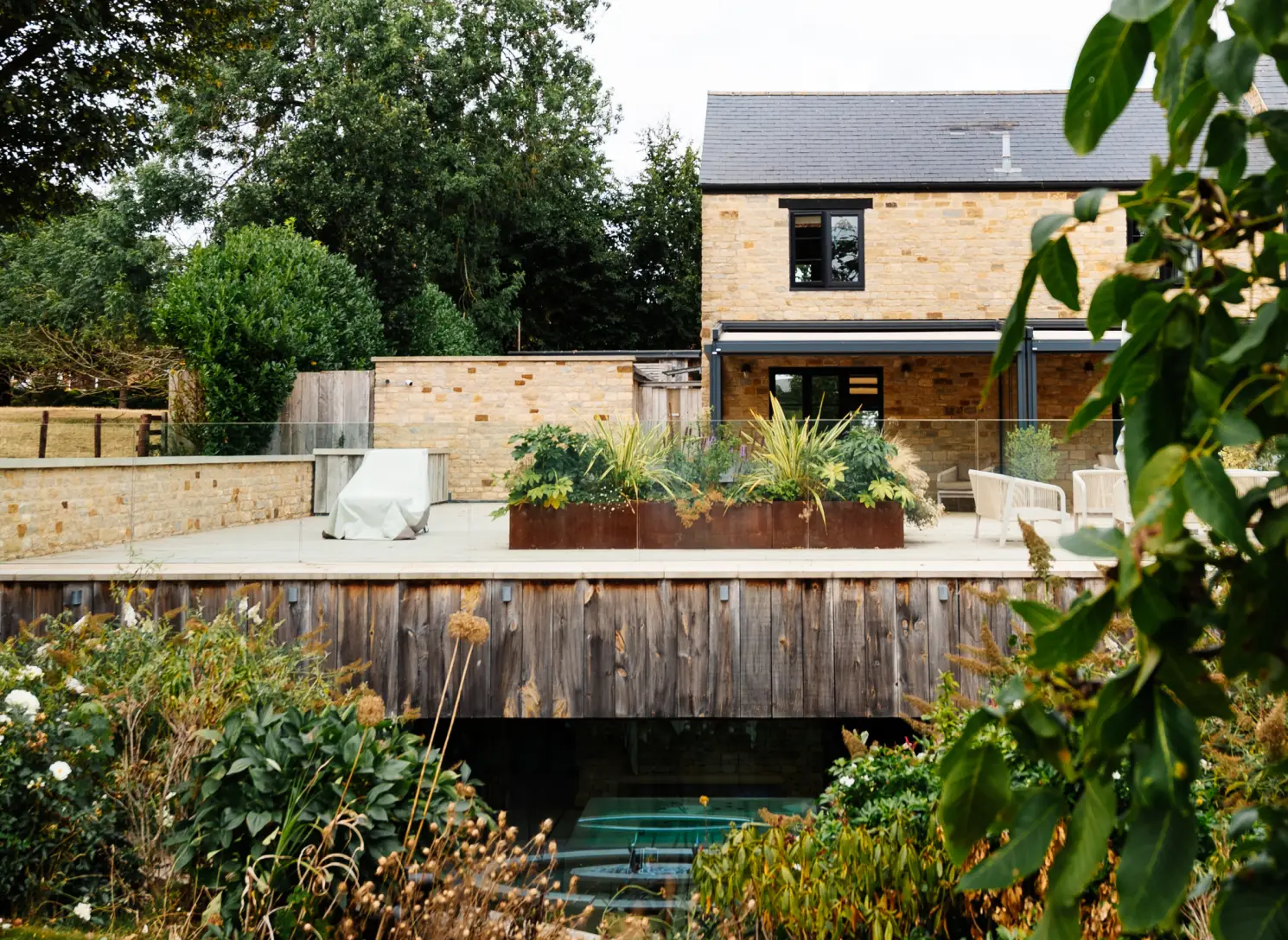 Homefield Grange retreat venue with spa terrace and countryside setting