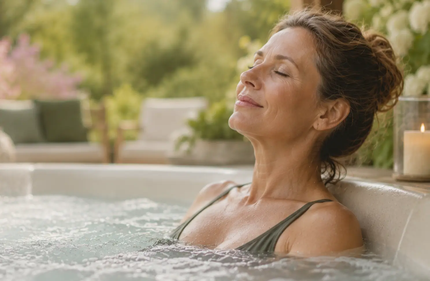 Guest enjoying peaceful spa time during a health and wellness retreat