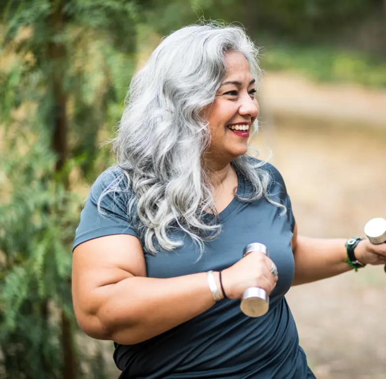 Guest exercising as part of a healthy weight loss retreat